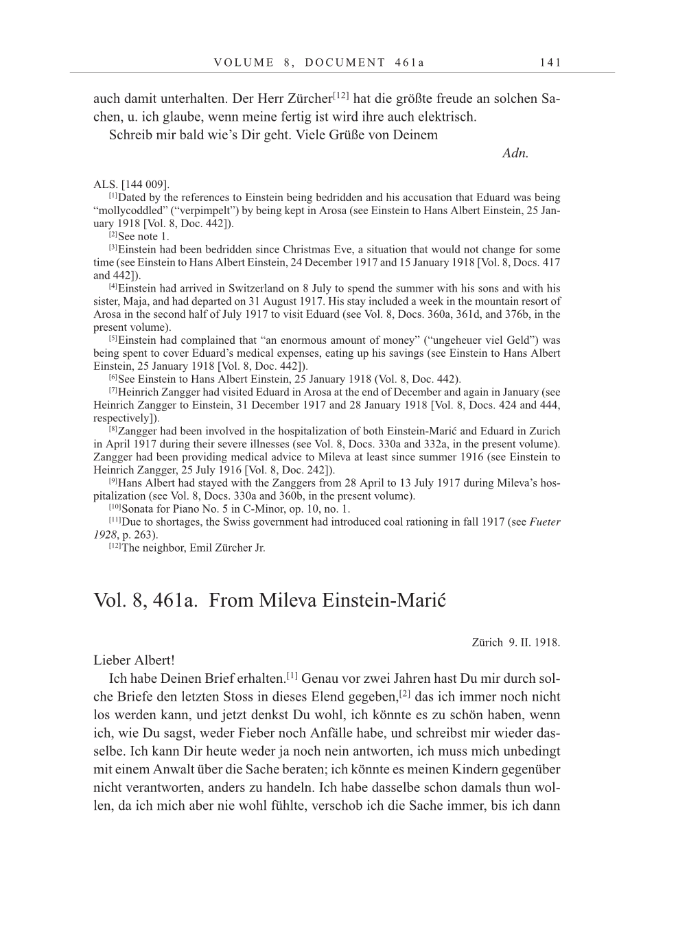 Volume 10: The Berlin Years: Correspondence May-December 1920 / Supplementary Correspondence 1909-1920 page 141