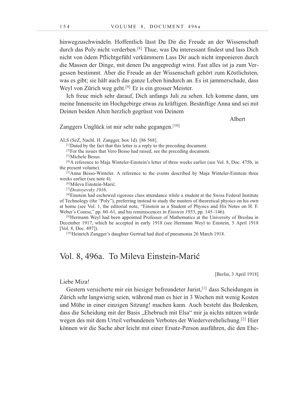 Volume 10: The Berlin Years: Correspondence May-December 1920 / Supplementary Correspondence 1909-1920 page 154