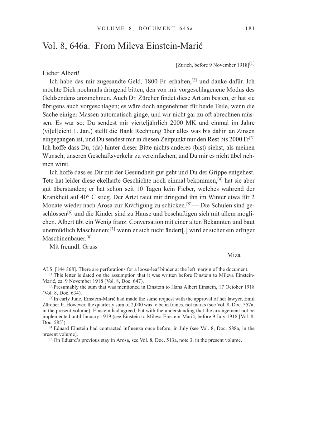 Volume 10: The Berlin Years: Correspondence May-December 1920 / Supplementary Correspondence 1909-1920 page 181