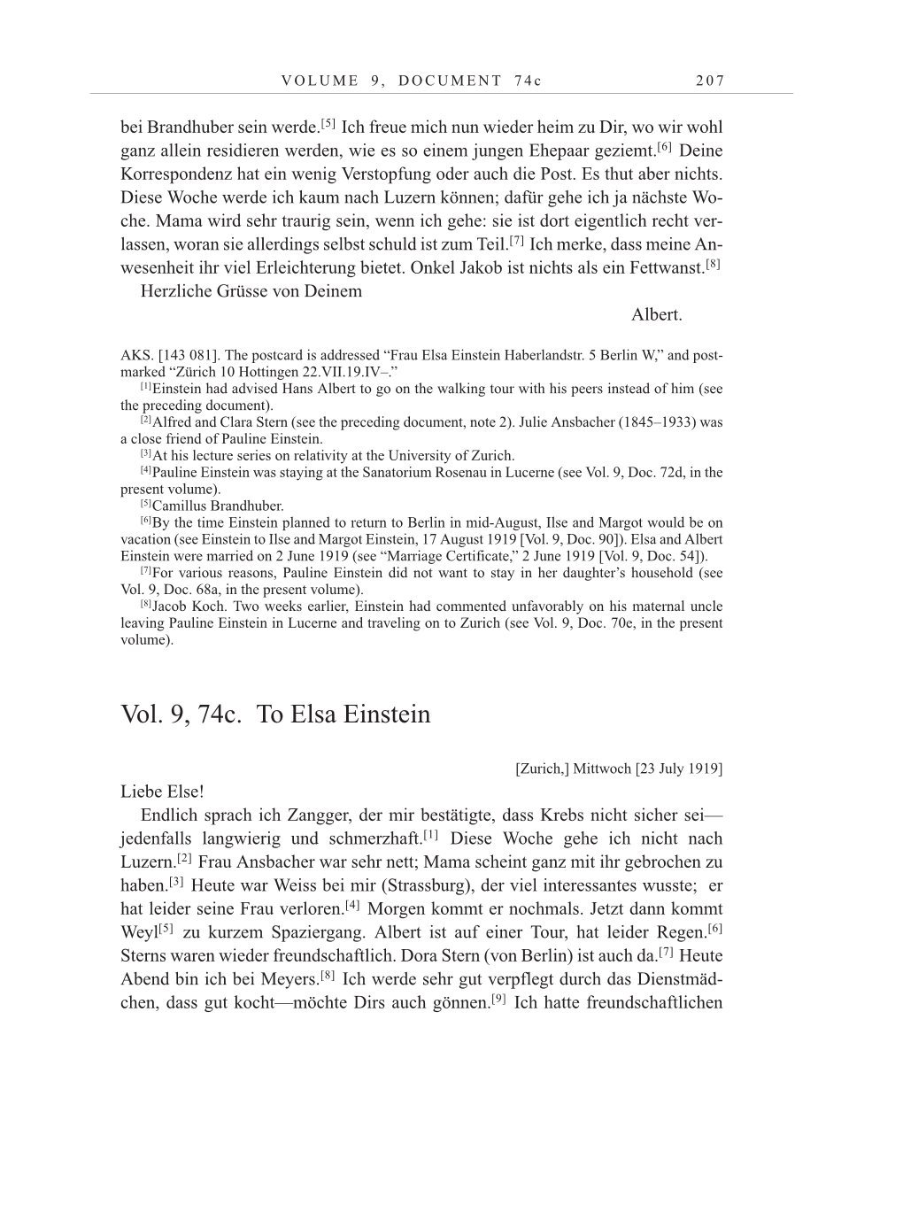 Volume 10: The Berlin Years: Correspondence May-December 1920 / Supplementary Correspondence 1909-1920 page 207