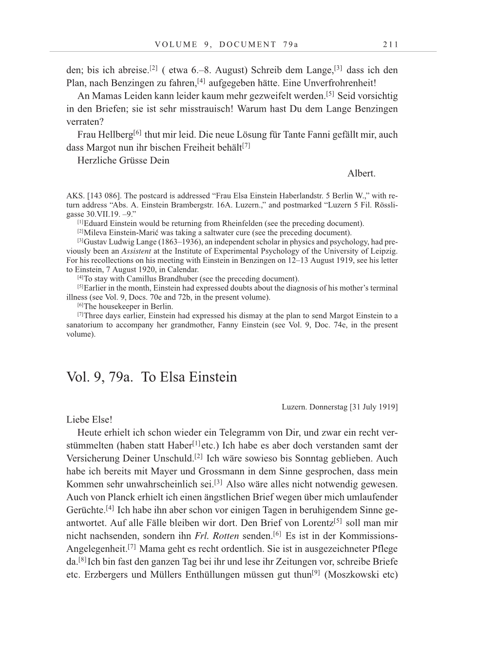 Volume 10: The Berlin Years: Correspondence May-December 1920 / Supplementary Correspondence 1909-1920 page 211
