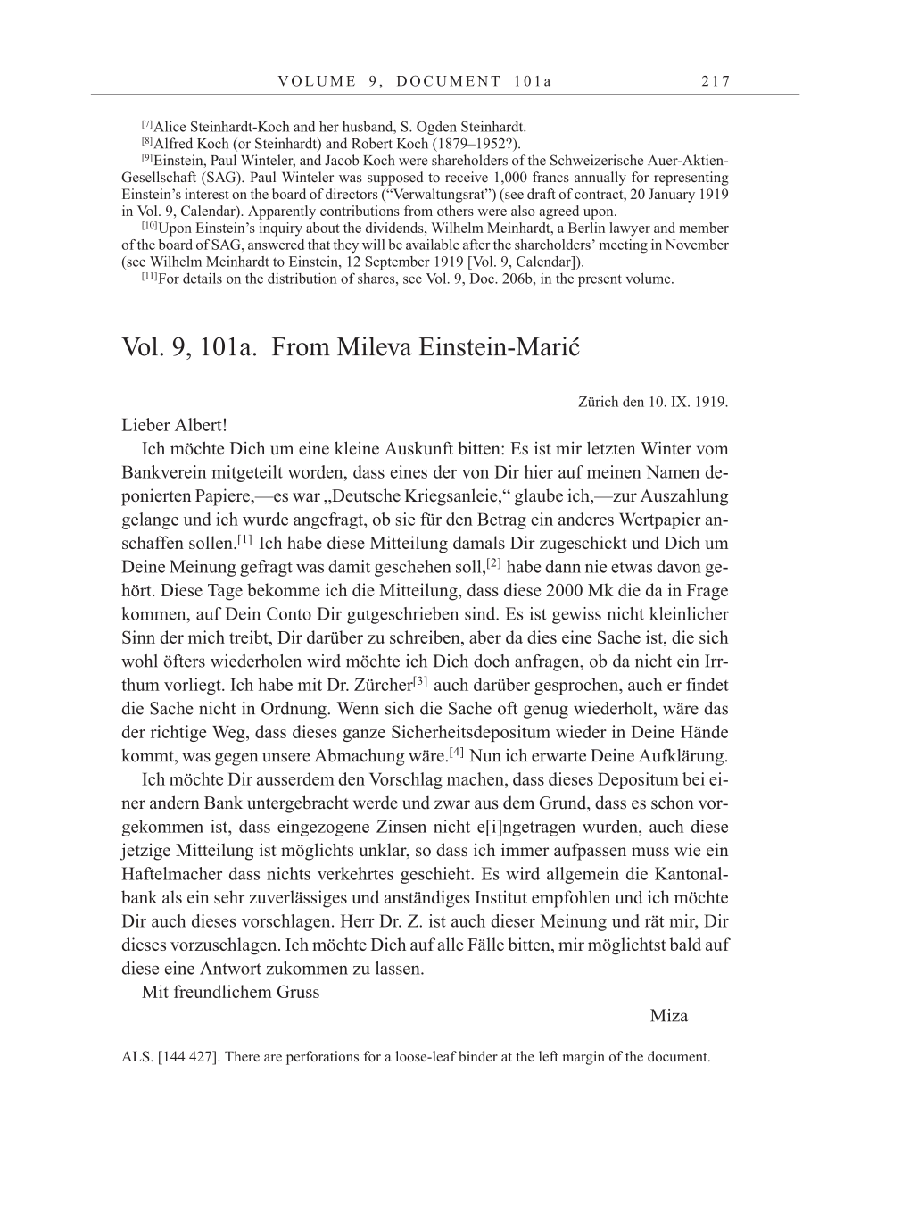 Volume 10: The Berlin Years: Correspondence May-December 1920 / Supplementary Correspondence 1909-1920 page 217