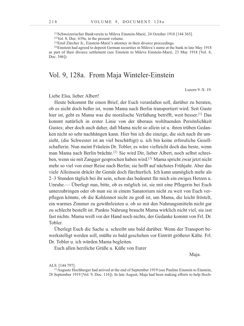 Volume 10: The Berlin Years: Correspondence May-December 1920 / Supplementary Correspondence 1909-1920 page 218