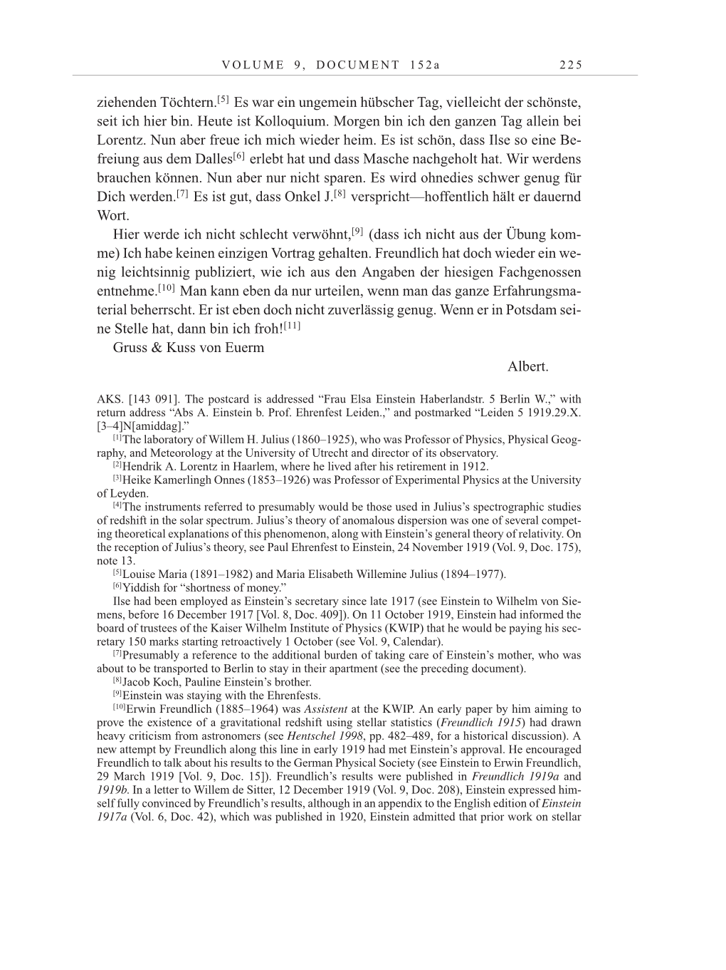 Volume 10: The Berlin Years: Correspondence May-December 1920 / Supplementary Correspondence 1909-1920 page 225