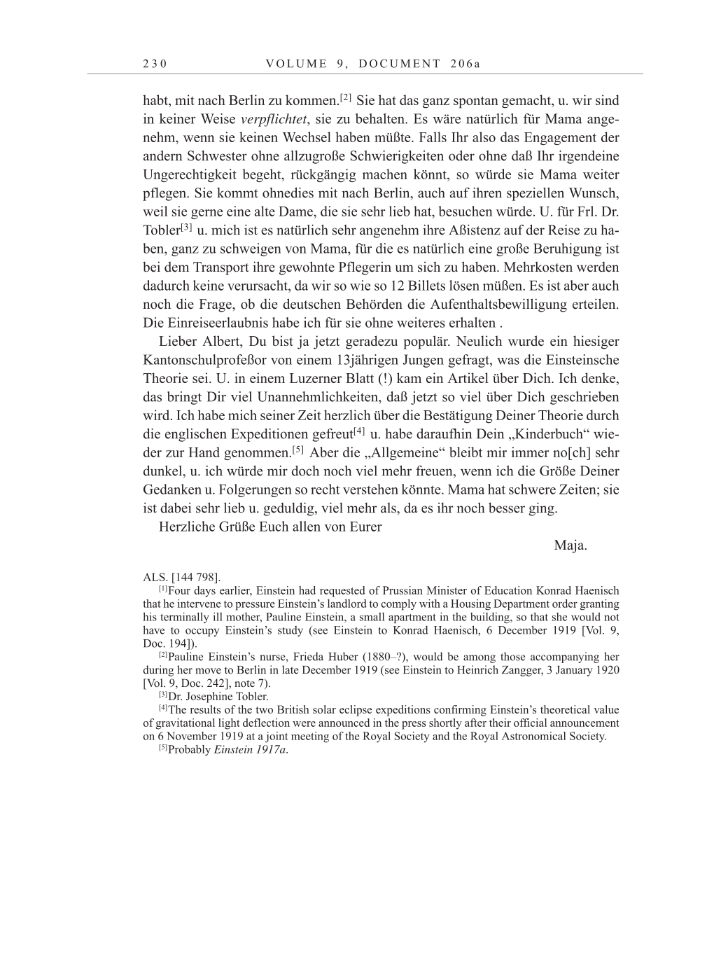 Volume 10: The Berlin Years: Correspondence May-December 1920 / Supplementary Correspondence 1909-1920 page 230