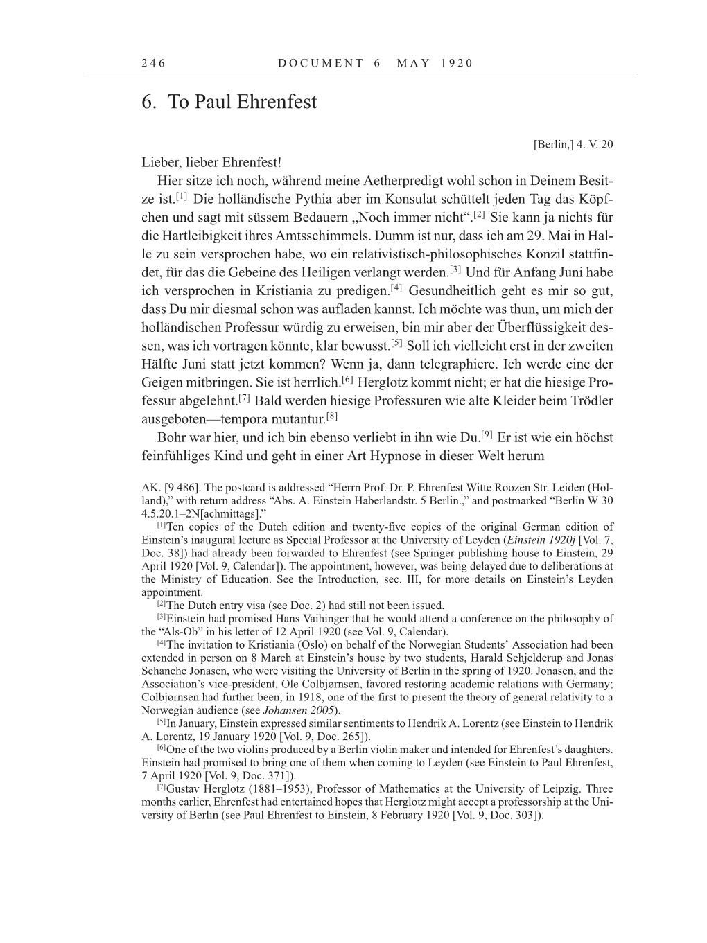 Volume 10: The Berlin Years: Correspondence May-December 1920 / Supplementary Correspondence 1909-1920 page 246