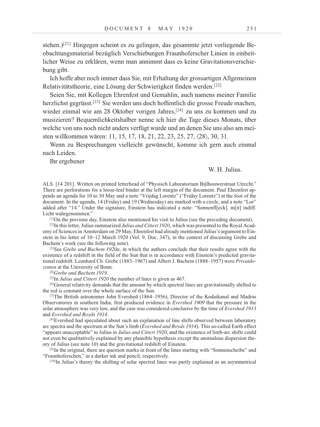 Volume 10: The Berlin Years: Correspondence May-December 1920 / Supplementary Correspondence 1909-1920 page 251