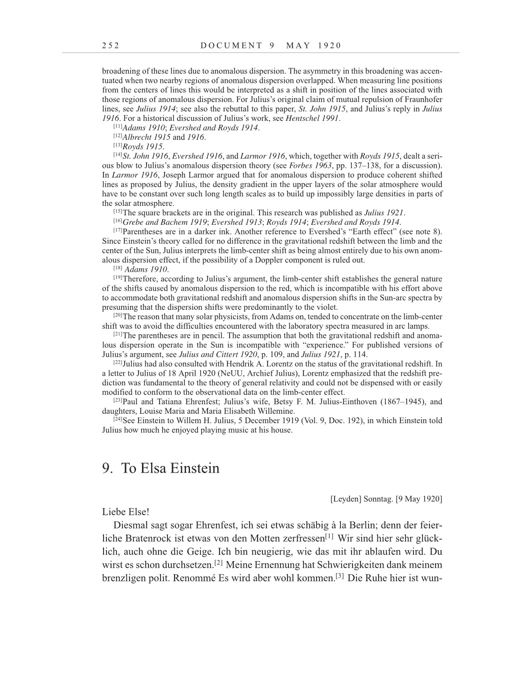 Volume 10: The Berlin Years: Correspondence May-December 1920 / Supplementary Correspondence 1909-1920 page 252