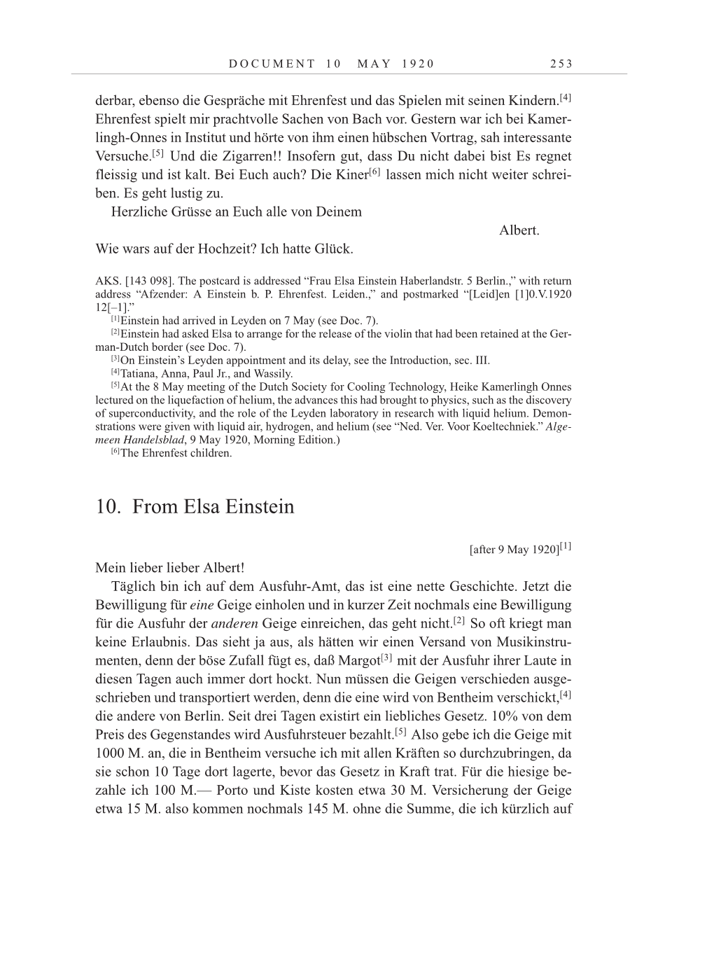 Volume 10: The Berlin Years: Correspondence May-December 1920 / Supplementary Correspondence 1909-1920 page 253