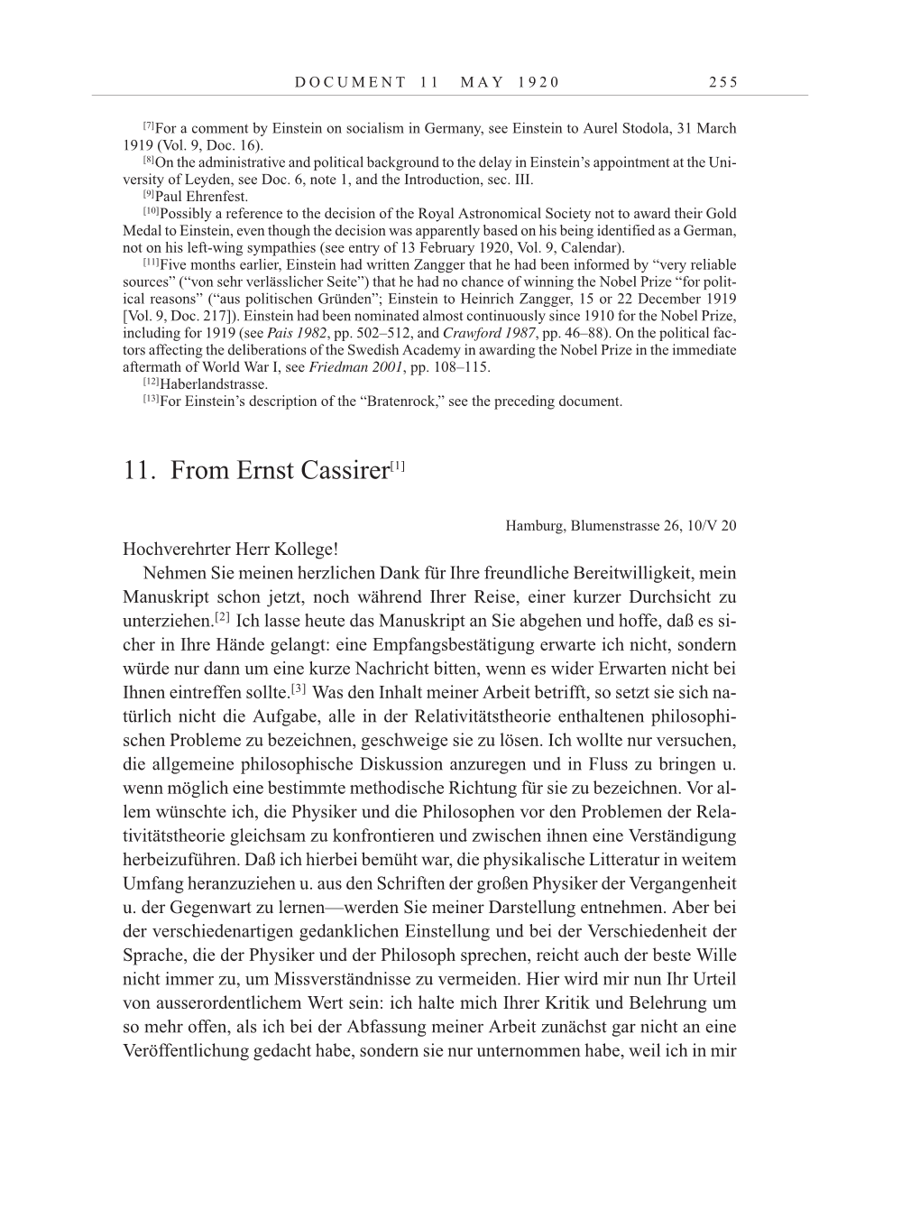 Volume 10: The Berlin Years: Correspondence May-December 1920 / Supplementary Correspondence 1909-1920 page 255