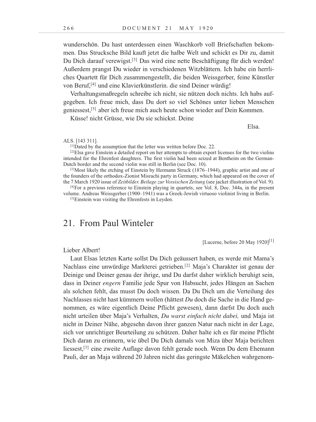 Volume 10: The Berlin Years: Correspondence May-December 1920 / Supplementary Correspondence 1909-1920 page 266