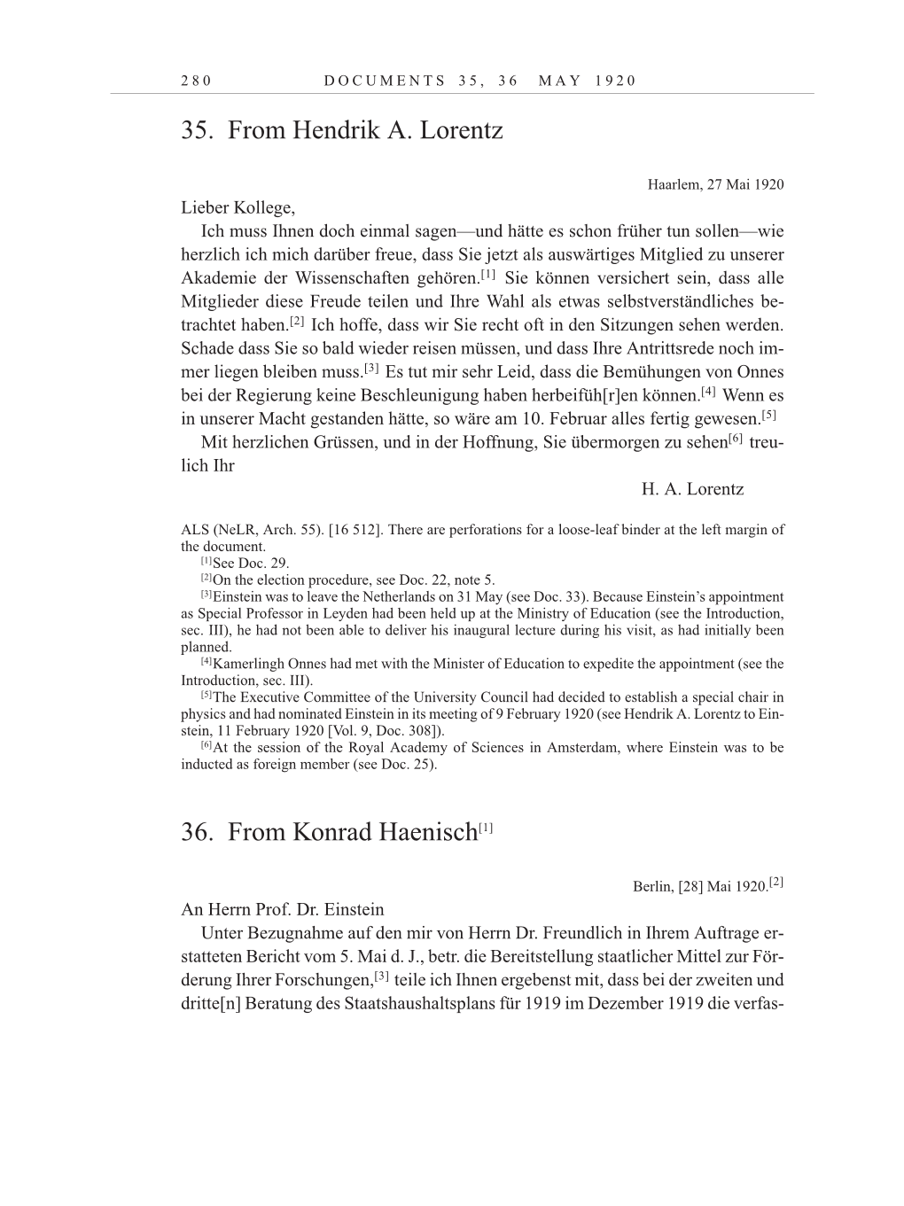 Volume 10: The Berlin Years: Correspondence May-December 1920 / Supplementary Correspondence 1909-1920 page 280