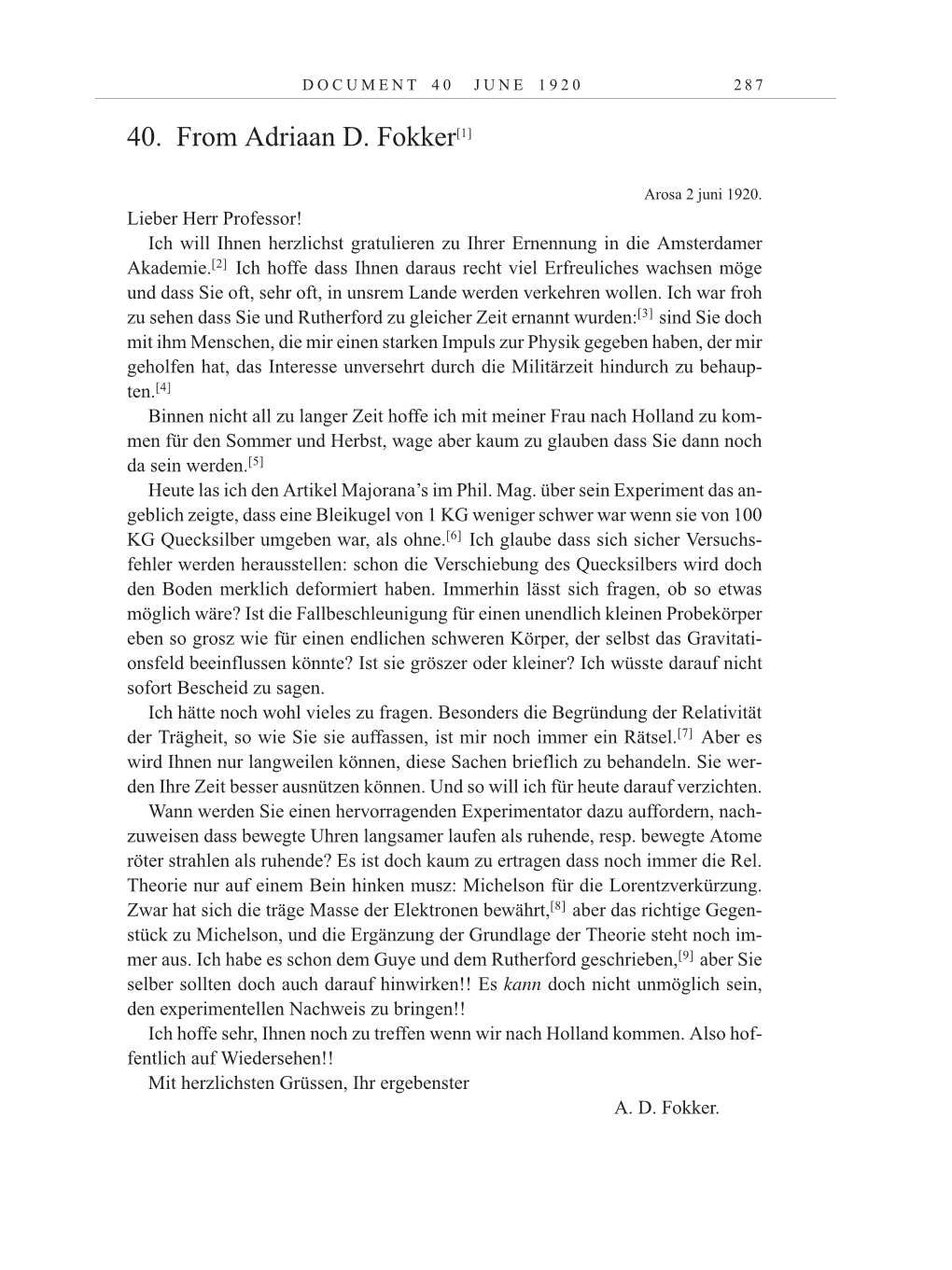 Volume 10: The Berlin Years: Correspondence May-December 1920 / Supplementary Correspondence 1909-1920 page 287