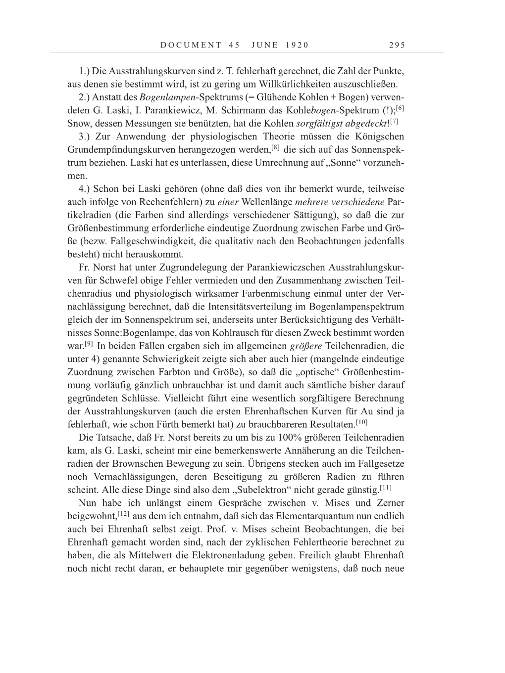 Volume 10: The Berlin Years: Correspondence May-December 1920 / Supplementary Correspondence 1909-1920 page 295