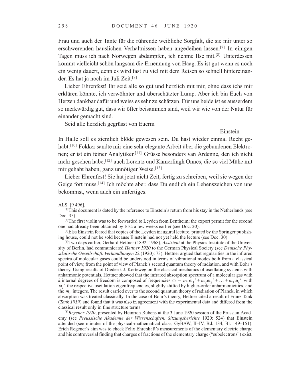 Volume 10: The Berlin Years: Correspondence May-December 1920 / Supplementary Correspondence 1909-1920 page 298