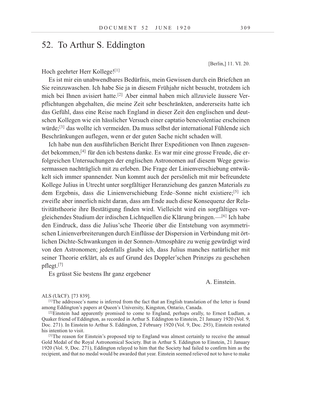 Volume 10: The Berlin Years: Correspondence May-December 1920 / Supplementary Correspondence 1909-1920 page 309