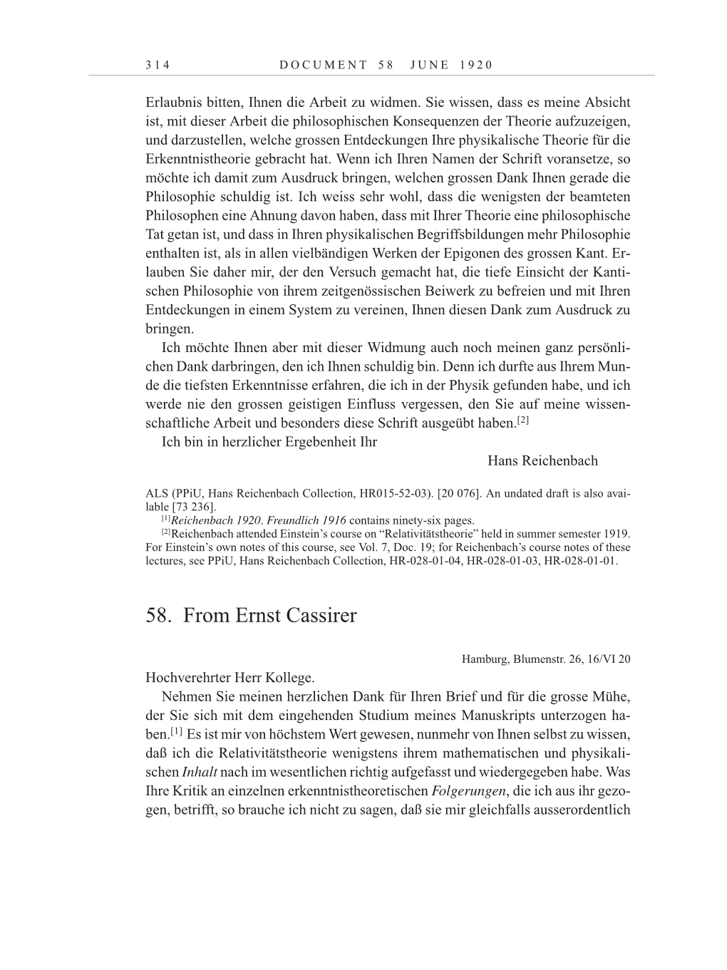 Volume 10: The Berlin Years: Correspondence May-December 1920 / Supplementary Correspondence 1909-1920 page 314