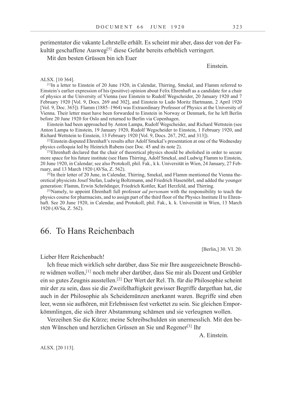 Volume 10: The Berlin Years: Correspondence May-December 1920 / Supplementary Correspondence 1909-1920 page 323