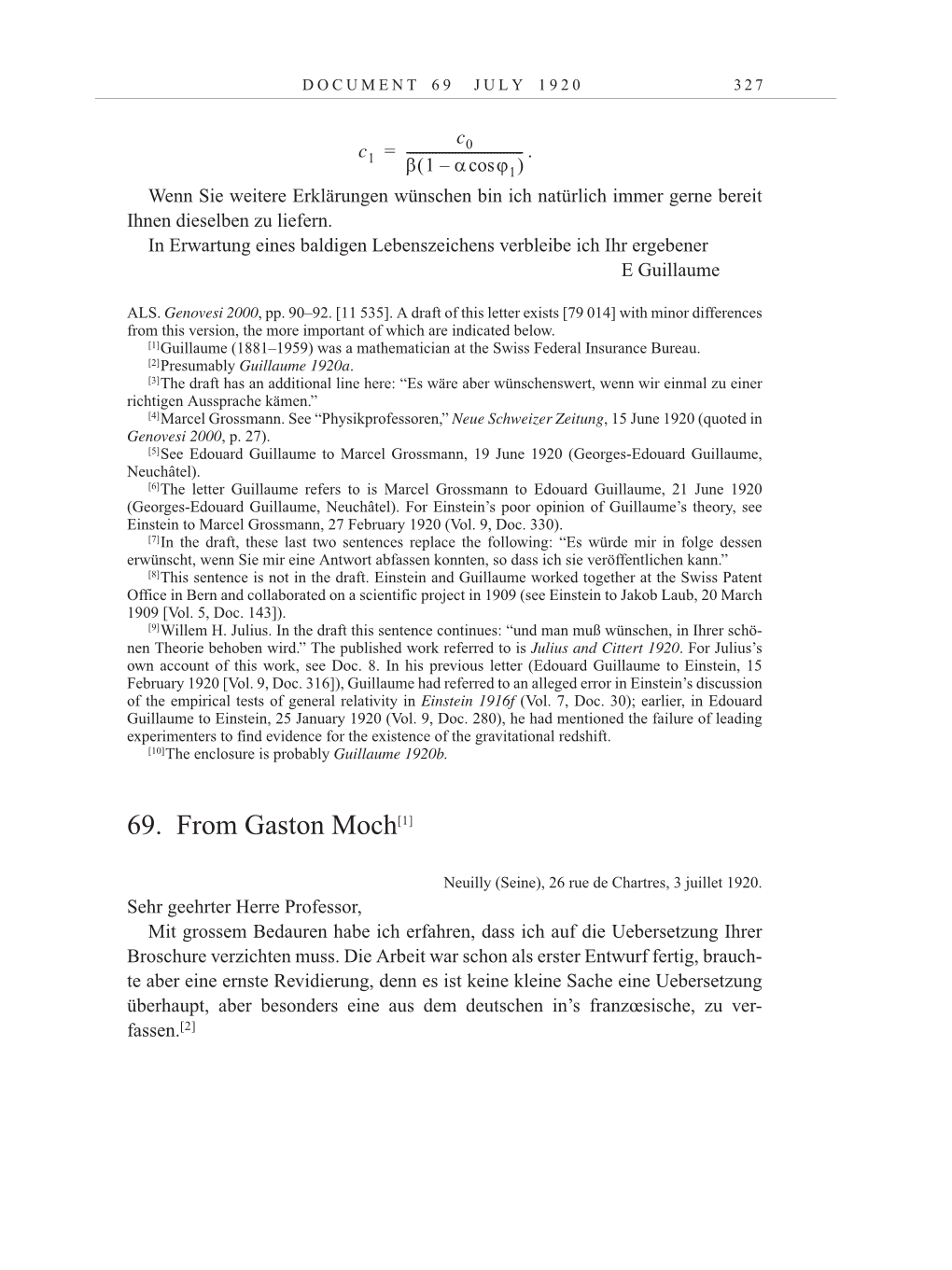 Volume 10: The Berlin Years: Correspondence May-December 1920 / Supplementary Correspondence 1909-1920 page 327