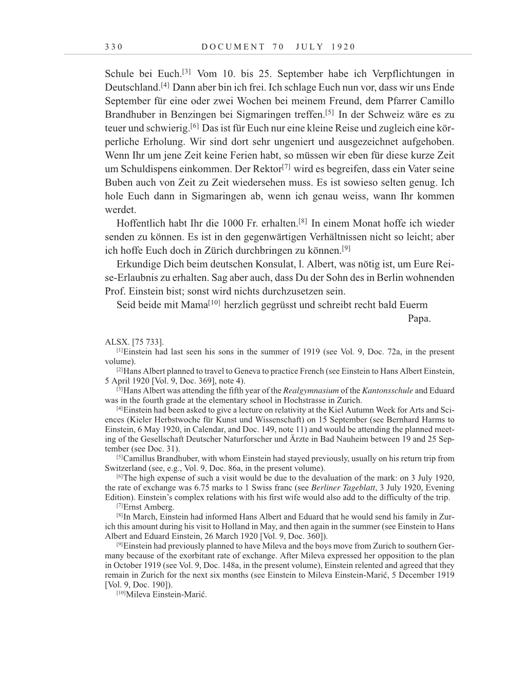 Volume 10: The Berlin Years: Correspondence May-December 1920 / Supplementary Correspondence 1909-1920 page 330