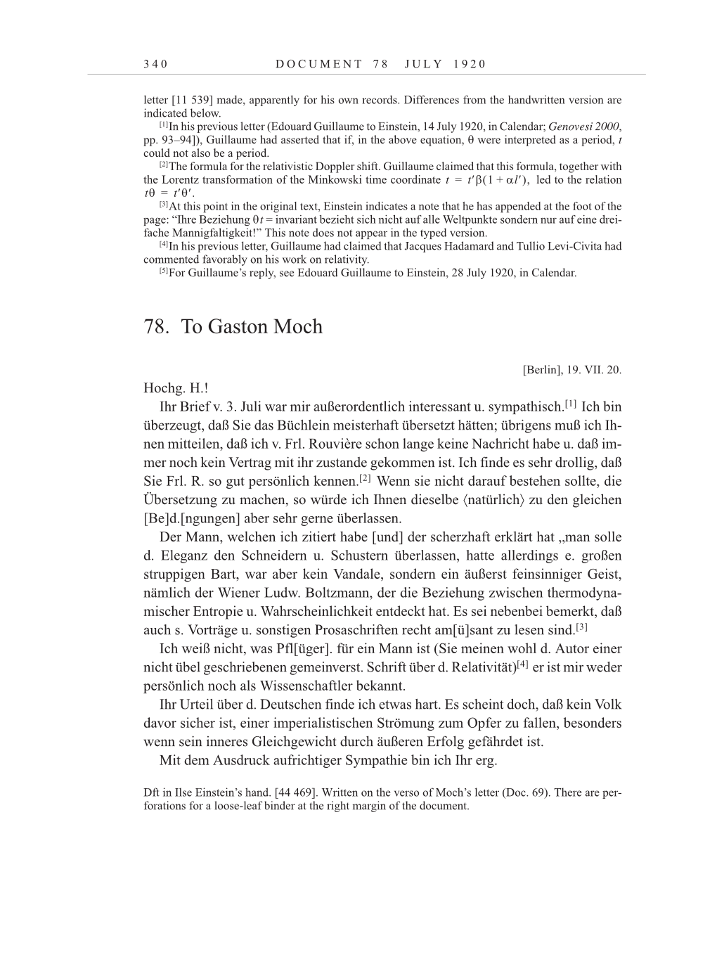 Volume 10: The Berlin Years: Correspondence May-December 1920 / Supplementary Correspondence 1909-1920 page 340