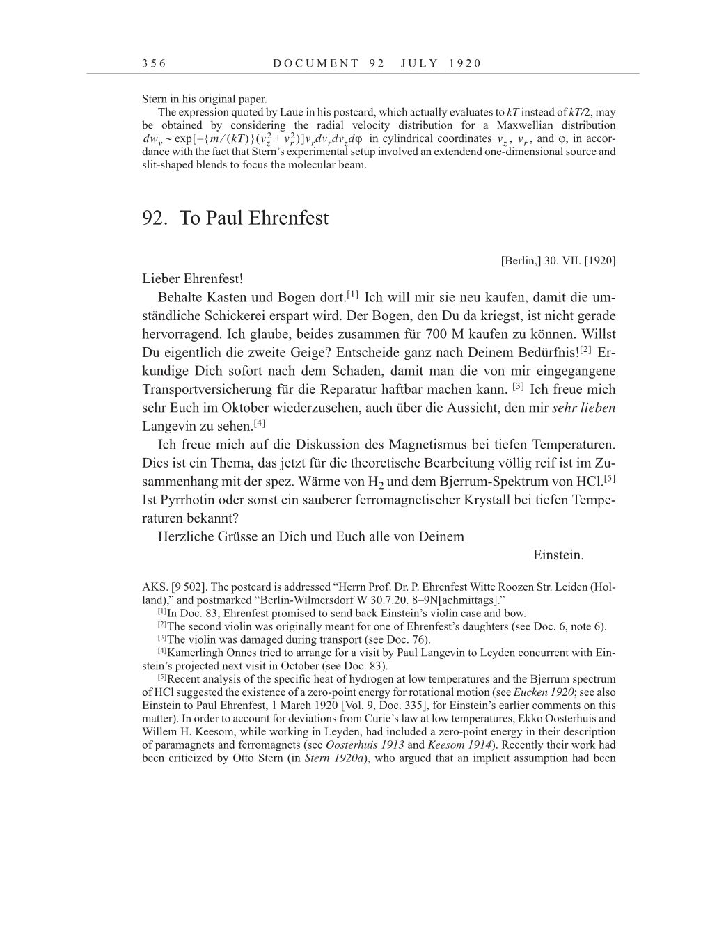 Volume 10: The Berlin Years: Correspondence May-December 1920 / Supplementary Correspondence 1909-1920 page 356