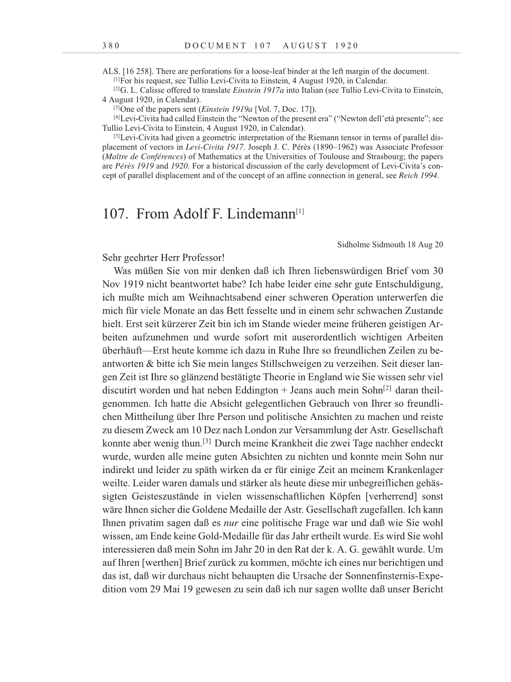 Volume 10: The Berlin Years: Correspondence May-December 1920 / Supplementary Correspondence 1909-1920 page 380