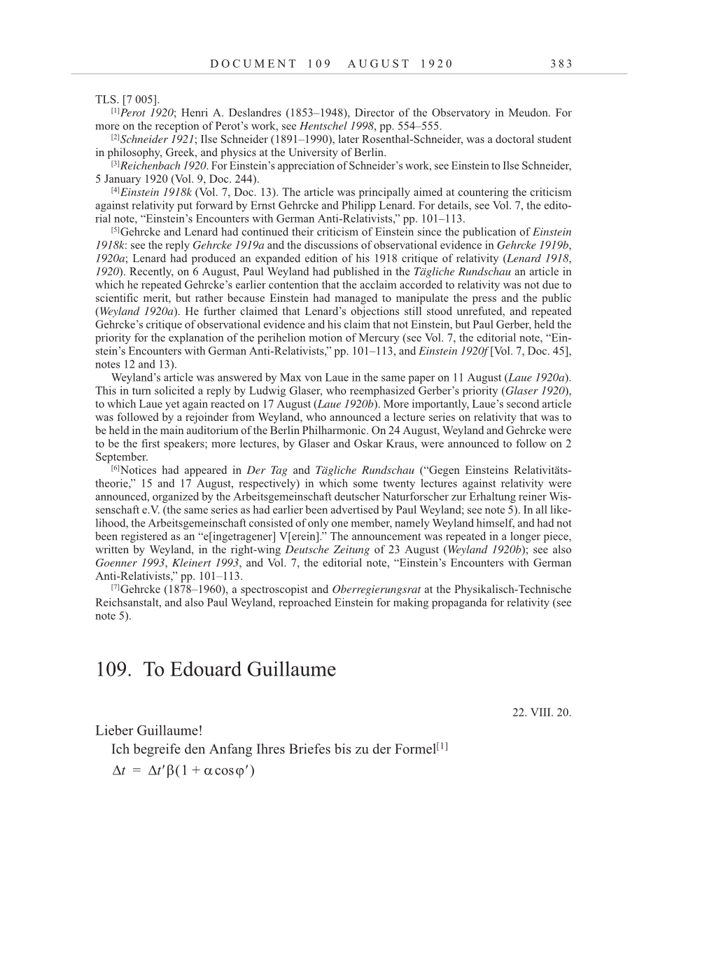 Volume 10: The Berlin Years: Correspondence May-December 1920 / Supplementary Correspondence 1909-1920 page 383
