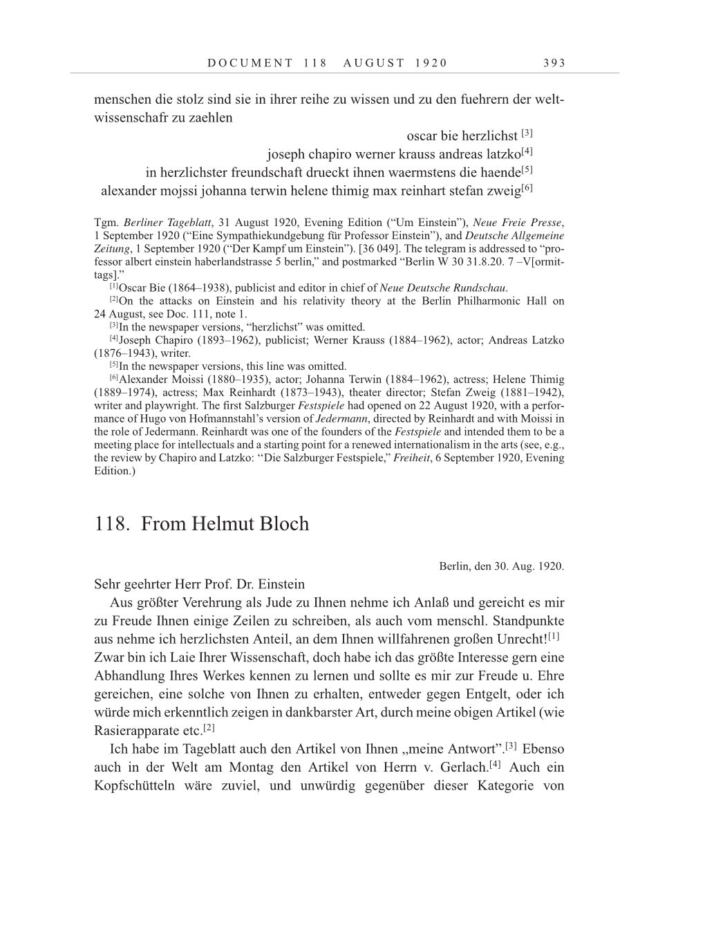 Volume 10: The Berlin Years: Correspondence May-December 1920 / Supplementary Correspondence 1909-1920 page 393