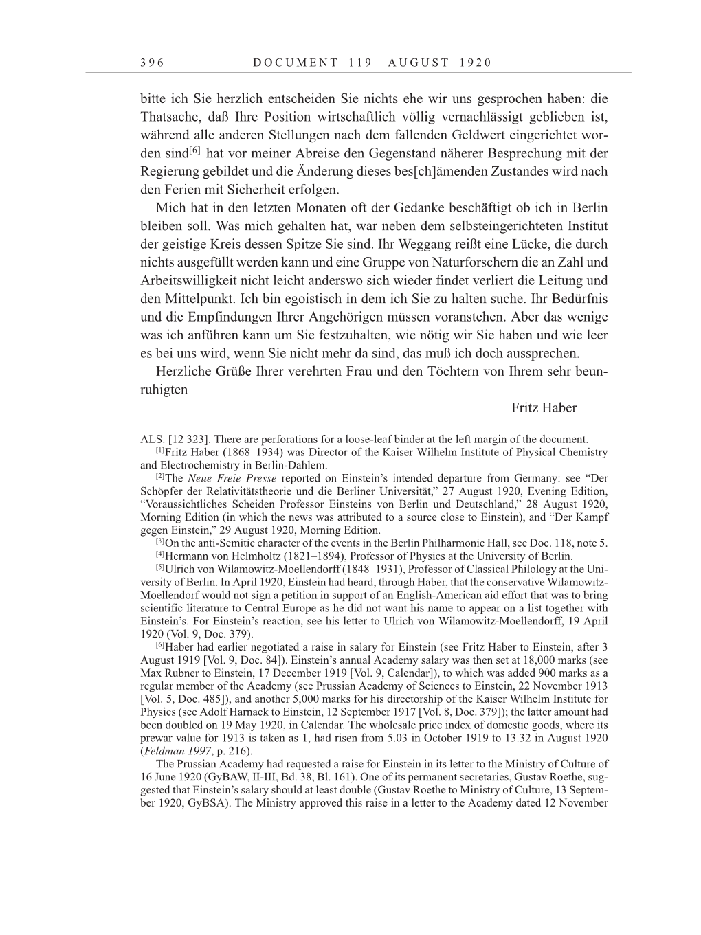 Volume 10: The Berlin Years: Correspondence May-December 1920 / Supplementary Correspondence 1909-1920 page 396