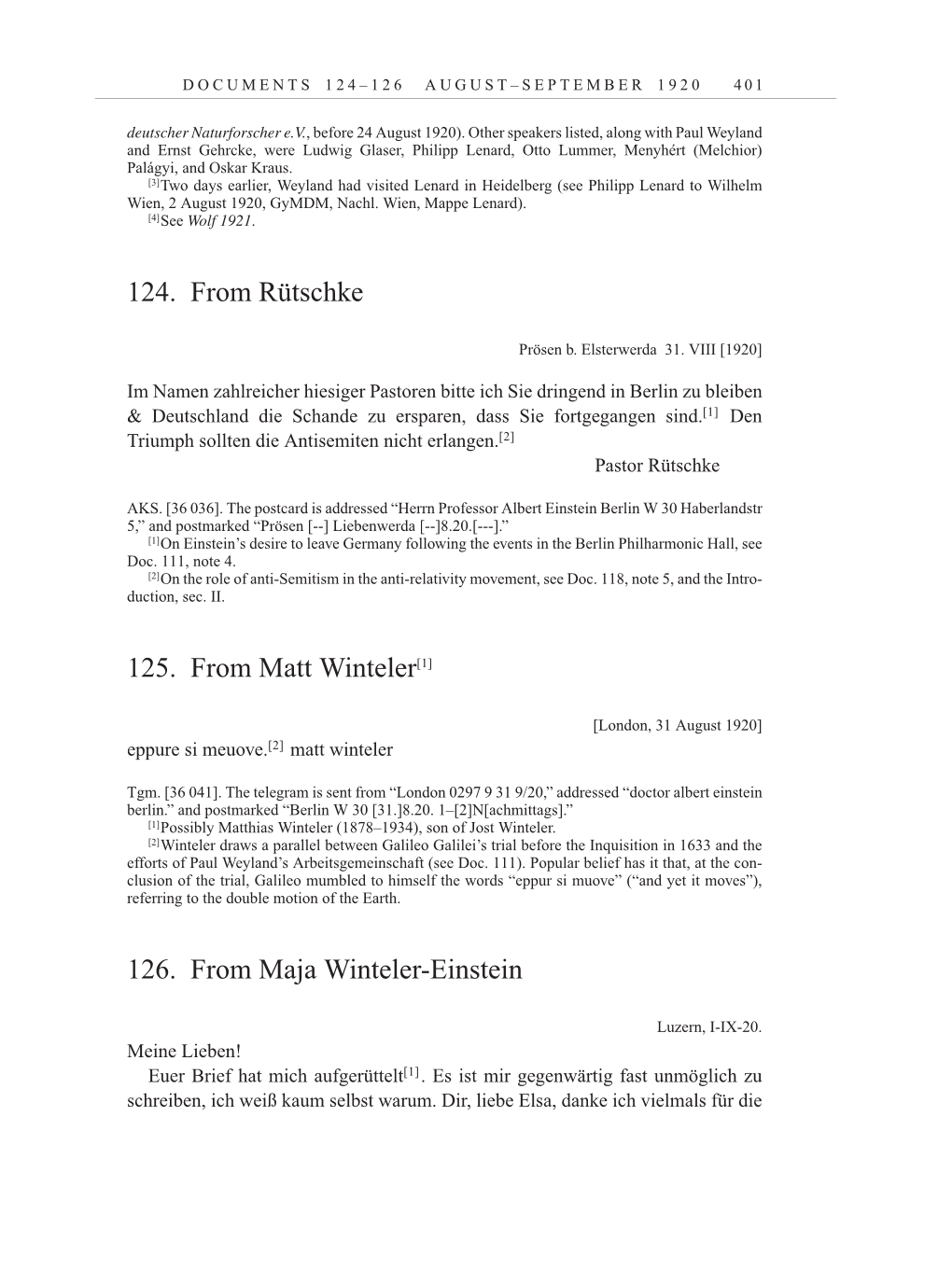 Volume 10: The Berlin Years: Correspondence May-December 1920 / Supplementary Correspondence 1909-1920 page 401