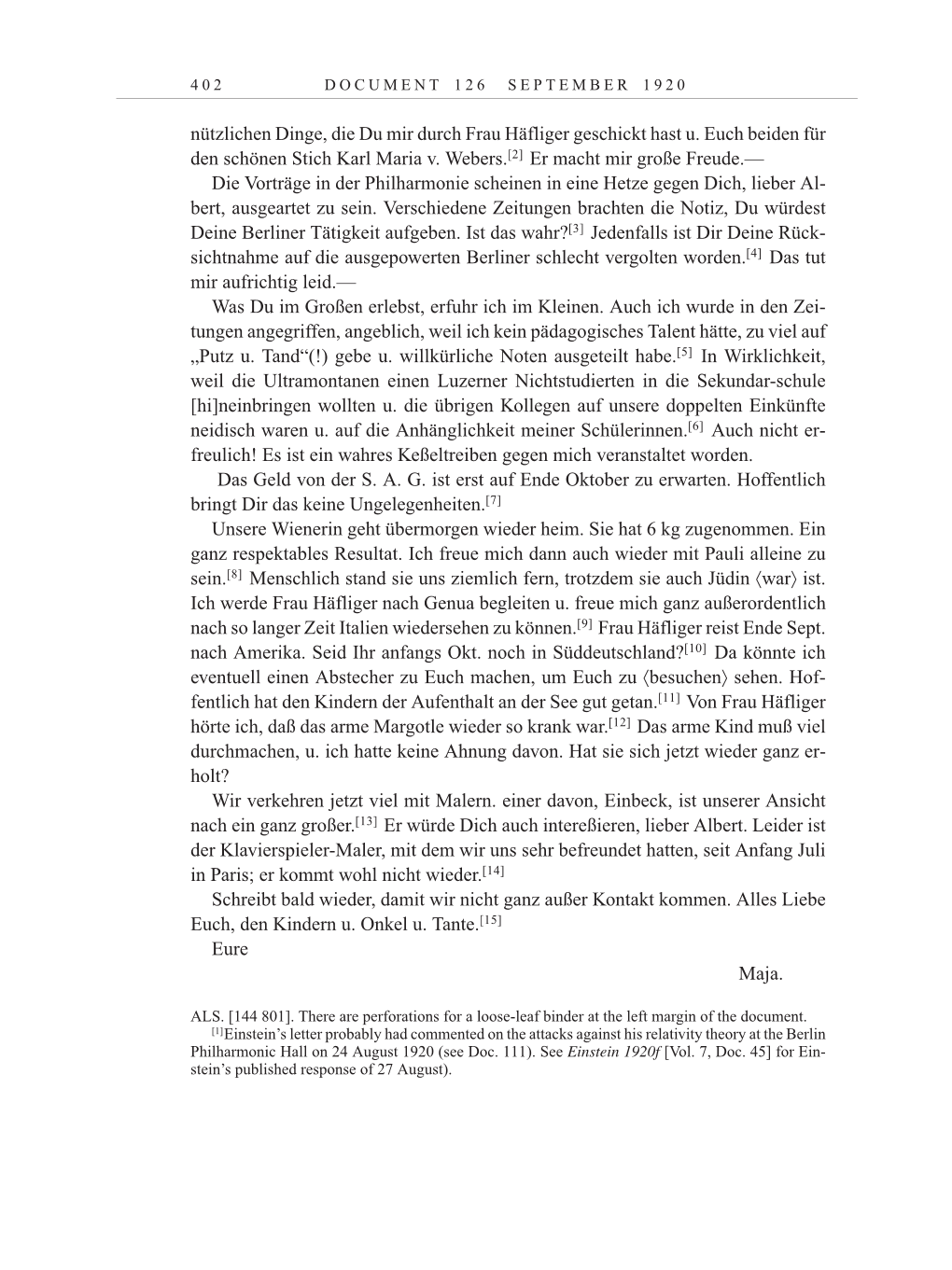 Volume 10: The Berlin Years: Correspondence May-December 1920 / Supplementary Correspondence 1909-1920 page 402