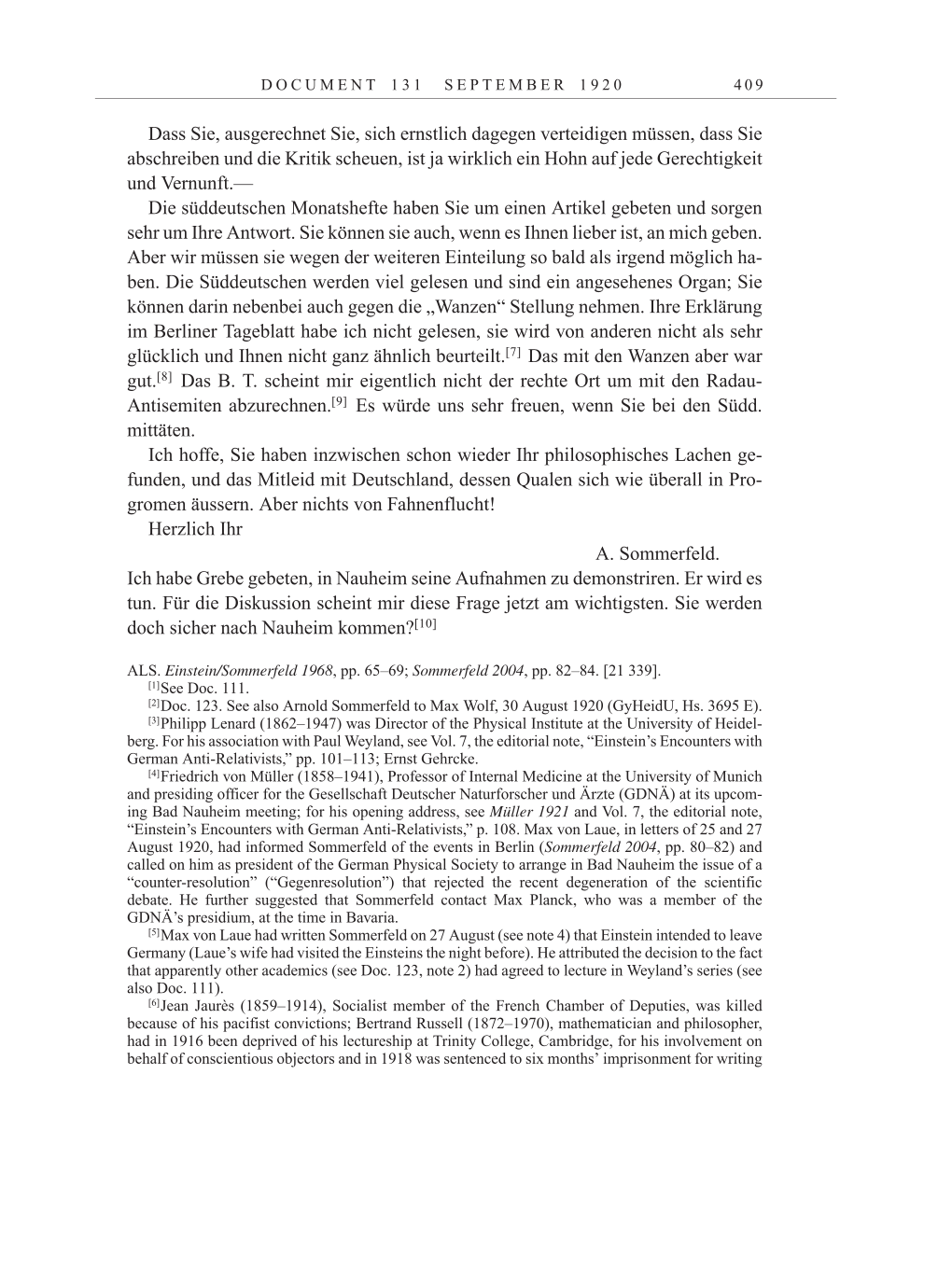 Volume 10: The Berlin Years: Correspondence May-December 1920 / Supplementary Correspondence 1909-1920 page 409