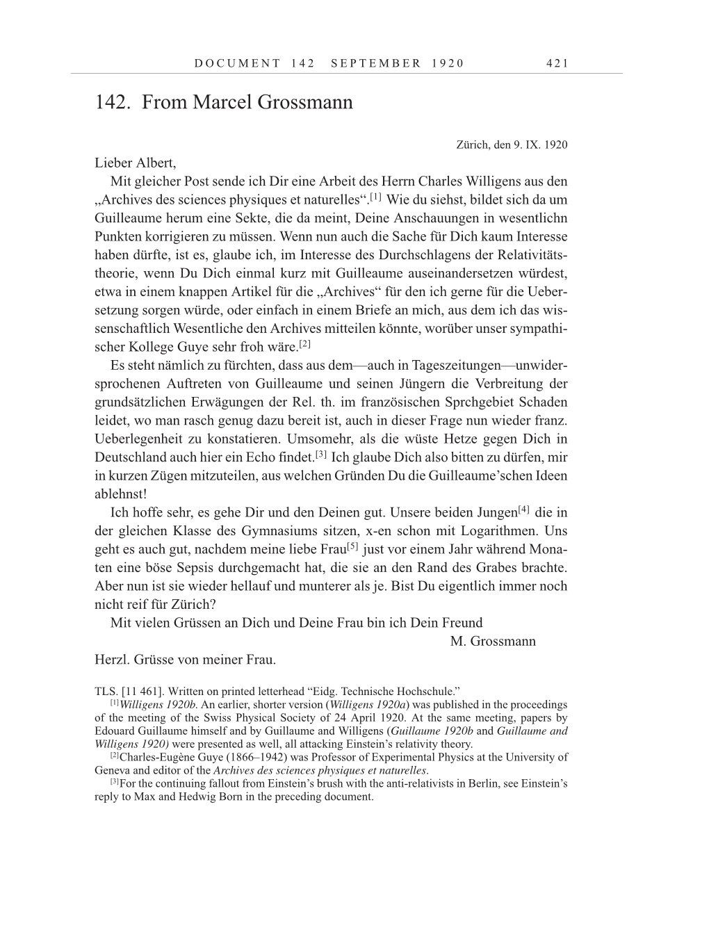 Volume 10: The Berlin Years: Correspondence May-December 1920 / Supplementary Correspondence 1909-1920 page 421