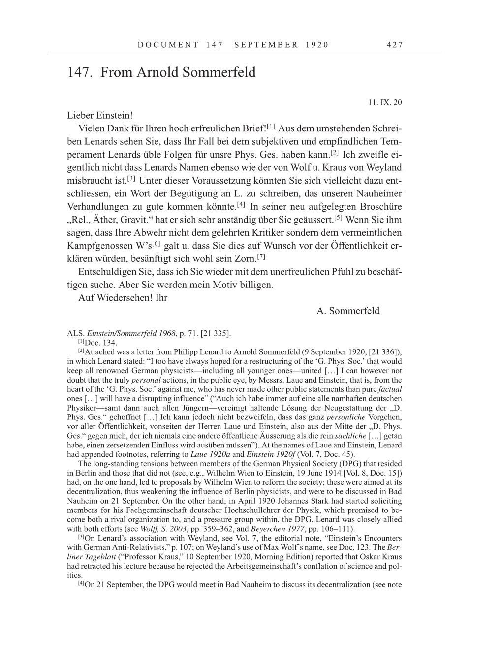 Volume 10: The Berlin Years: Correspondence May-December 1920 / Supplementary Correspondence 1909-1920 page 427