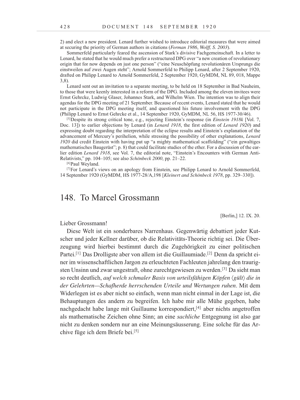 Volume 10: The Berlin Years: Correspondence May-December 1920 / Supplementary Correspondence 1909-1920 page 428