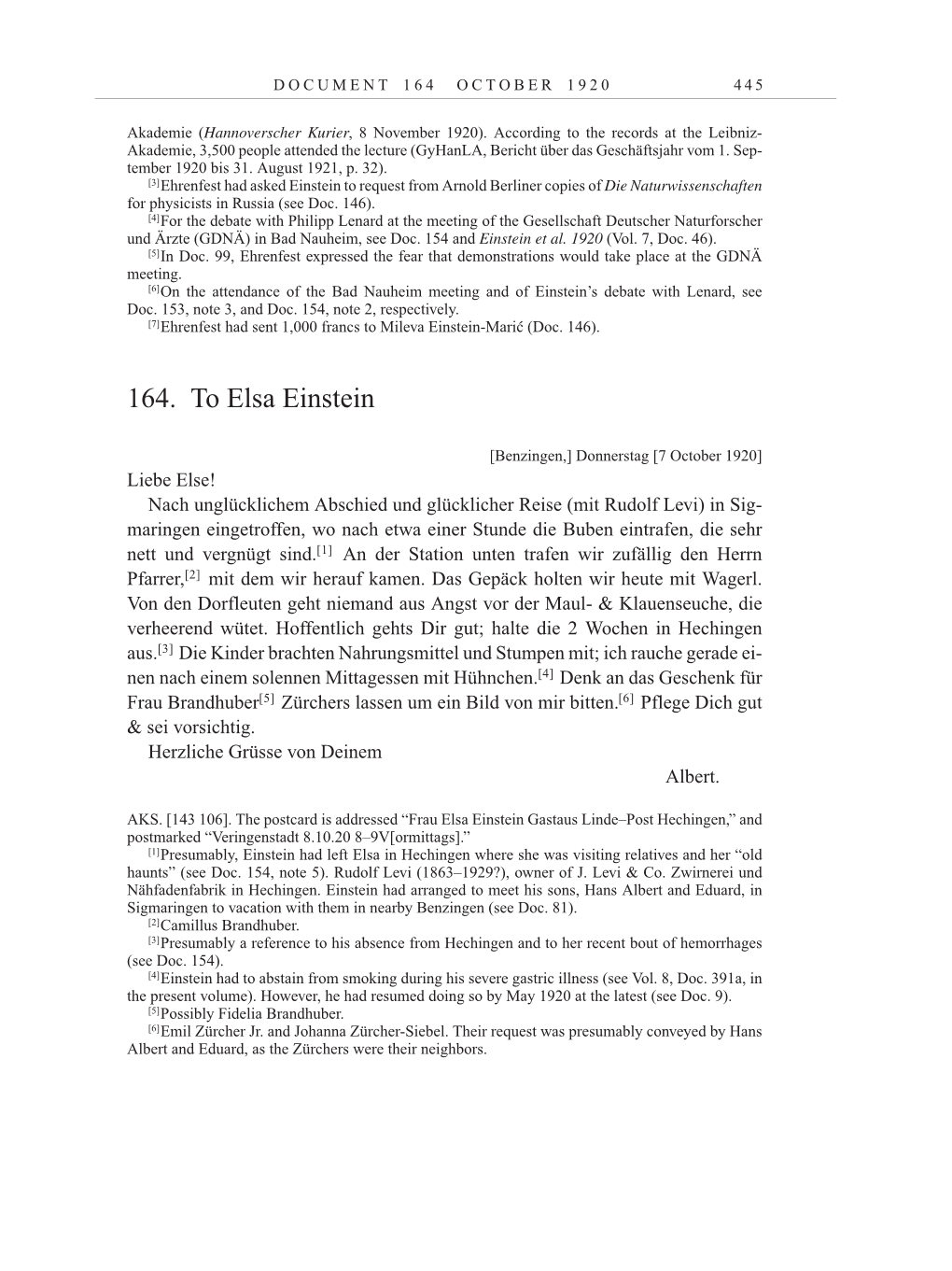 Volume 10: The Berlin Years: Correspondence May-December 1920 / Supplementary Correspondence 1909-1920 page 445