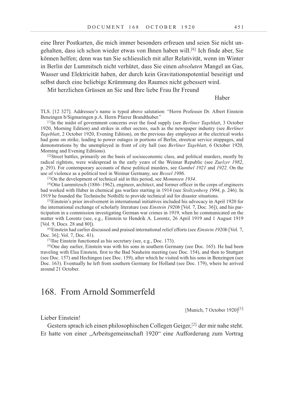 Volume 10: The Berlin Years: Correspondence May-December 1920 / Supplementary Correspondence 1909-1920 page 451