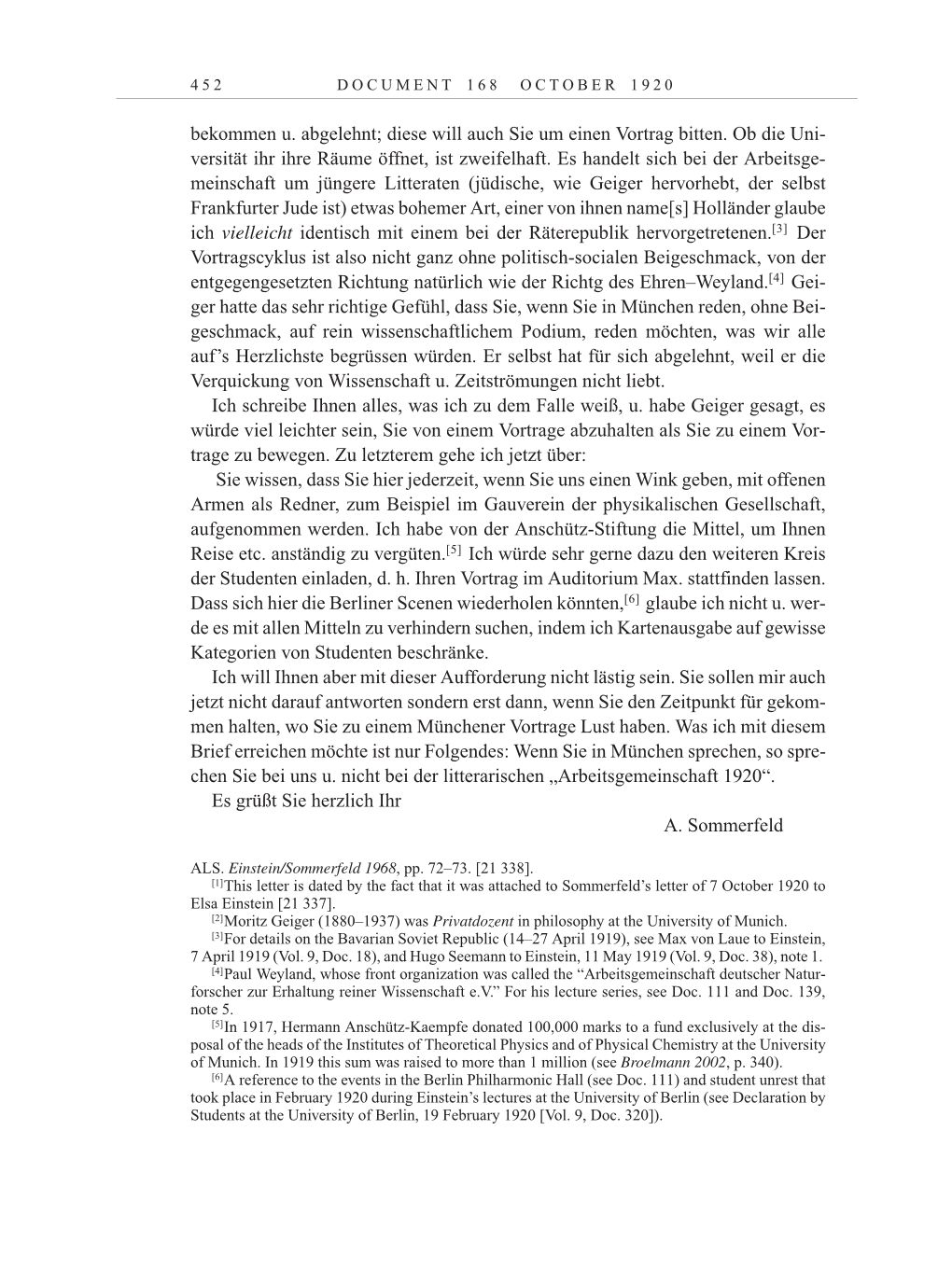Volume 10: The Berlin Years: Correspondence May-December 1920 / Supplementary Correspondence 1909-1920 page 452