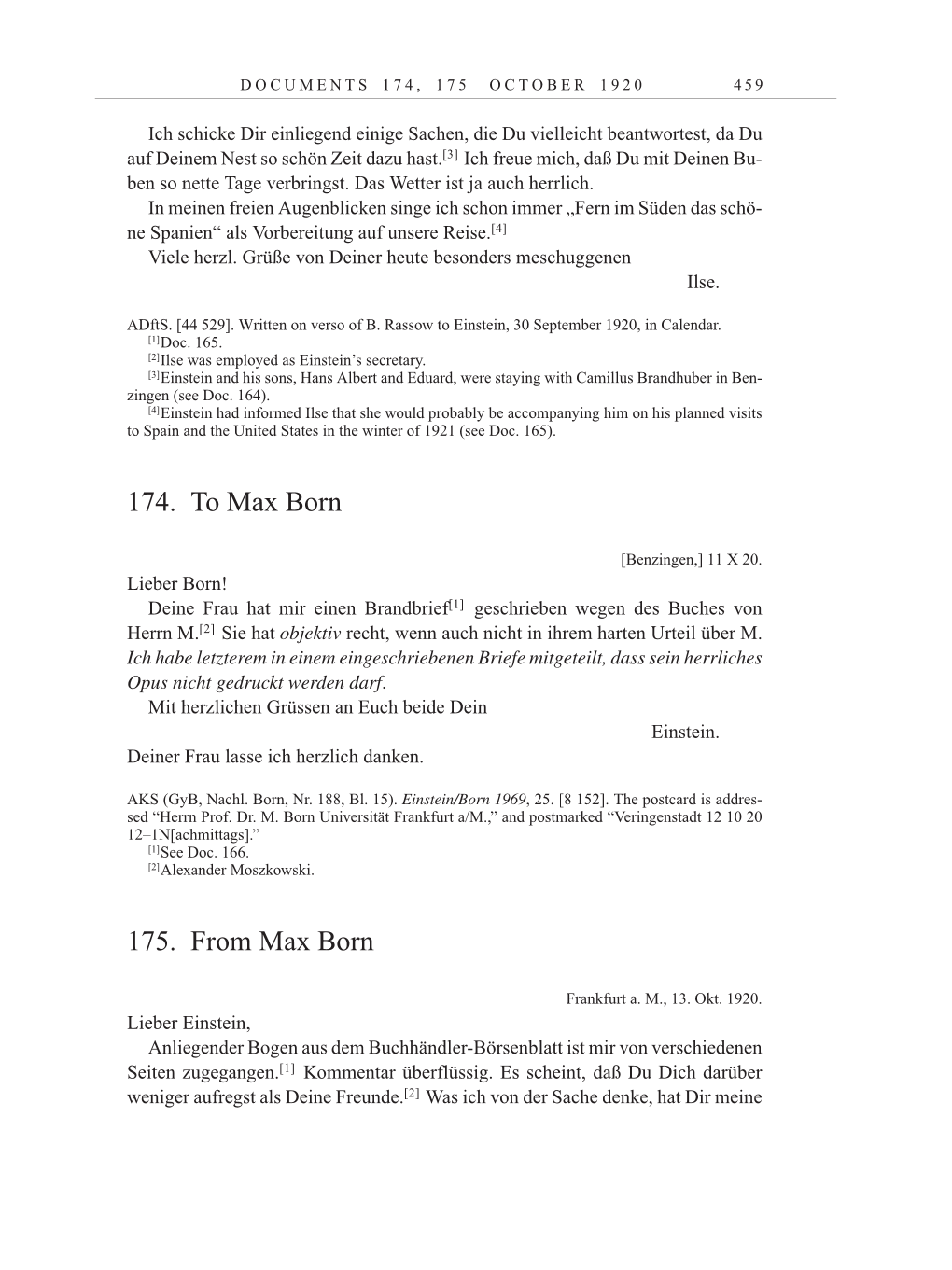 Volume 10: The Berlin Years: Correspondence May-December 1920 / Supplementary Correspondence 1909-1920 page 459