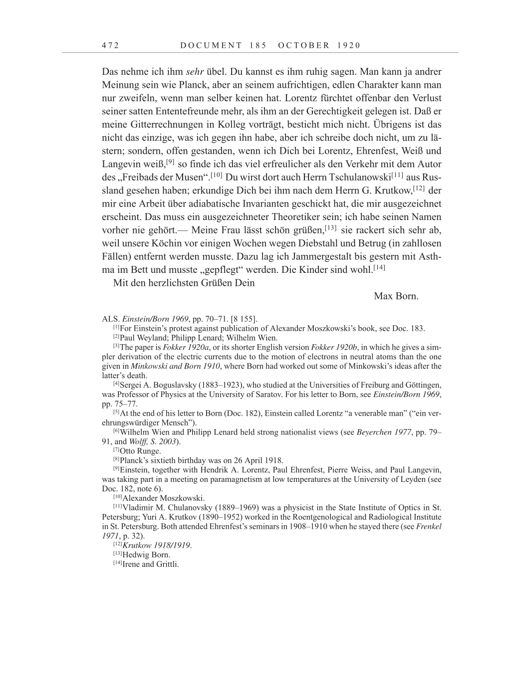 Volume 10: The Berlin Years: Correspondence May-December 1920 / Supplementary Correspondence 1909-1920 page 472