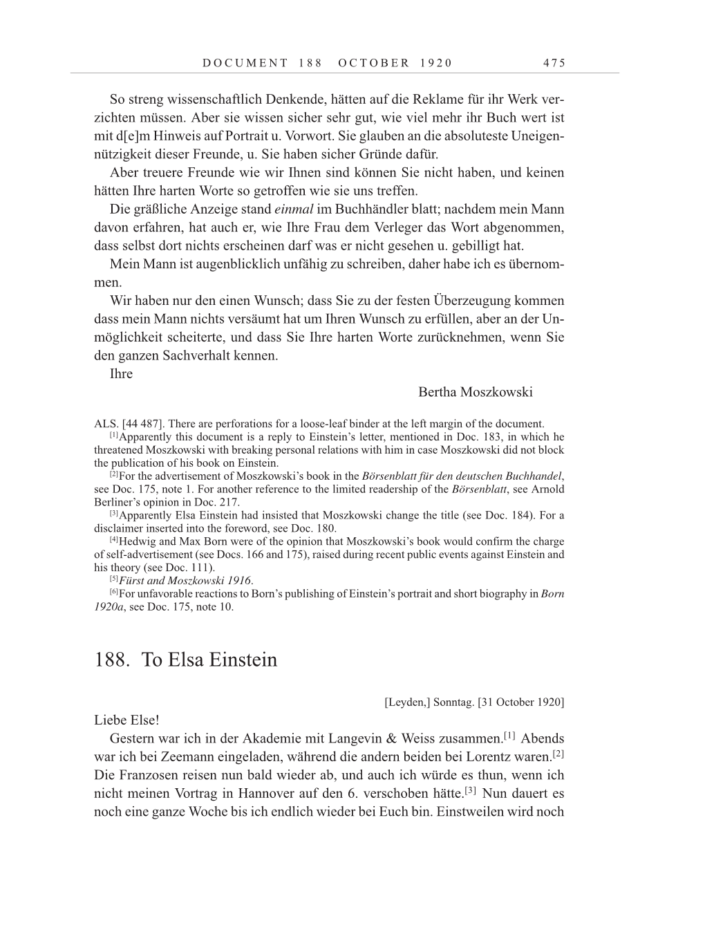 Volume 10: The Berlin Years: Correspondence May-December 1920 / Supplementary Correspondence 1909-1920 page 475
