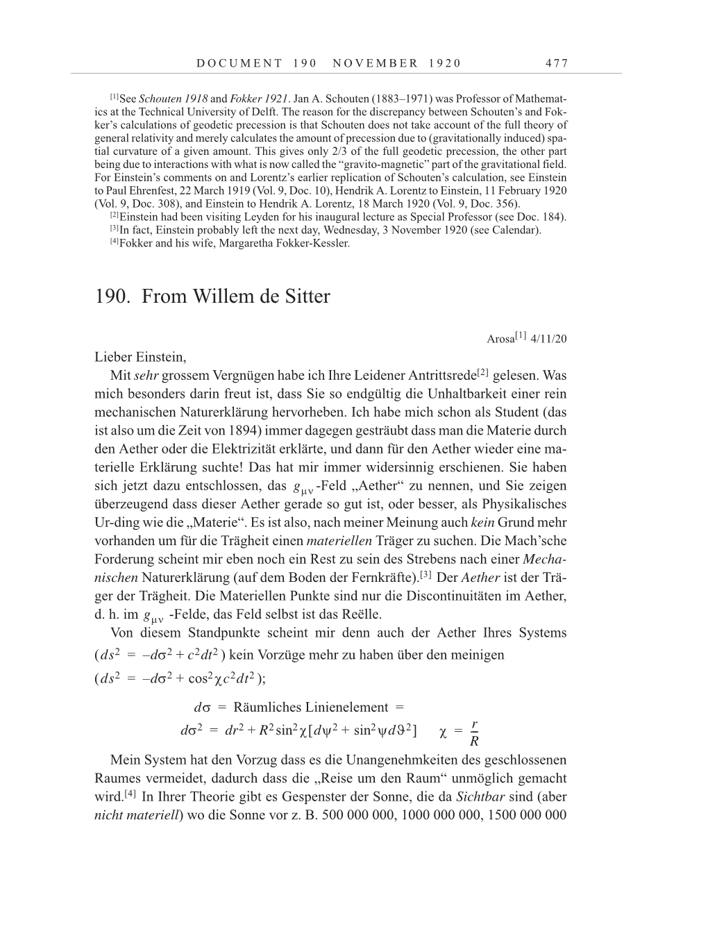 Volume 10: The Berlin Years: Correspondence May-December 1920 / Supplementary Correspondence 1909-1920 page 477