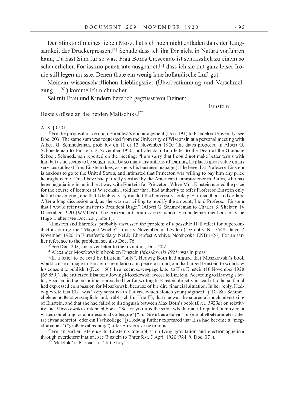 Volume 10: The Berlin Years: Correspondence May-December 1920 / Supplementary Correspondence 1909-1920 page 495