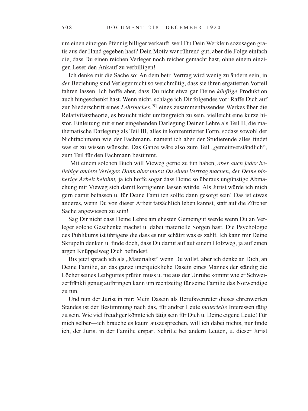 Volume 10: The Berlin Years: Correspondence May-December 1920 / Supplementary Correspondence 1909-1920 page 508
