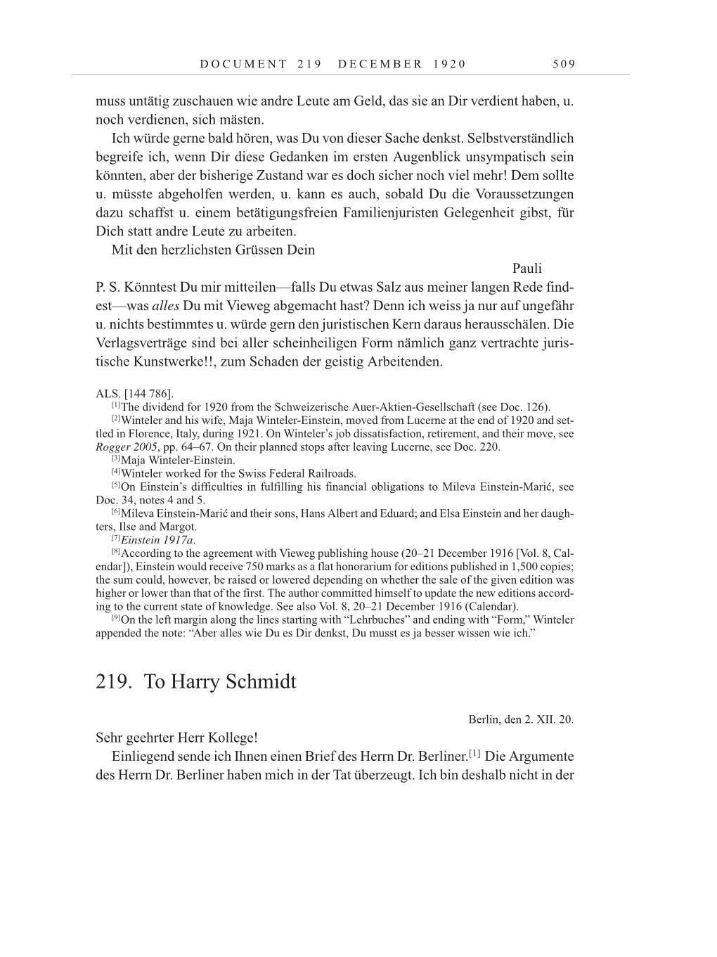 Volume 10: The Berlin Years: Correspondence May-December 1920 / Supplementary Correspondence 1909-1920 page 509