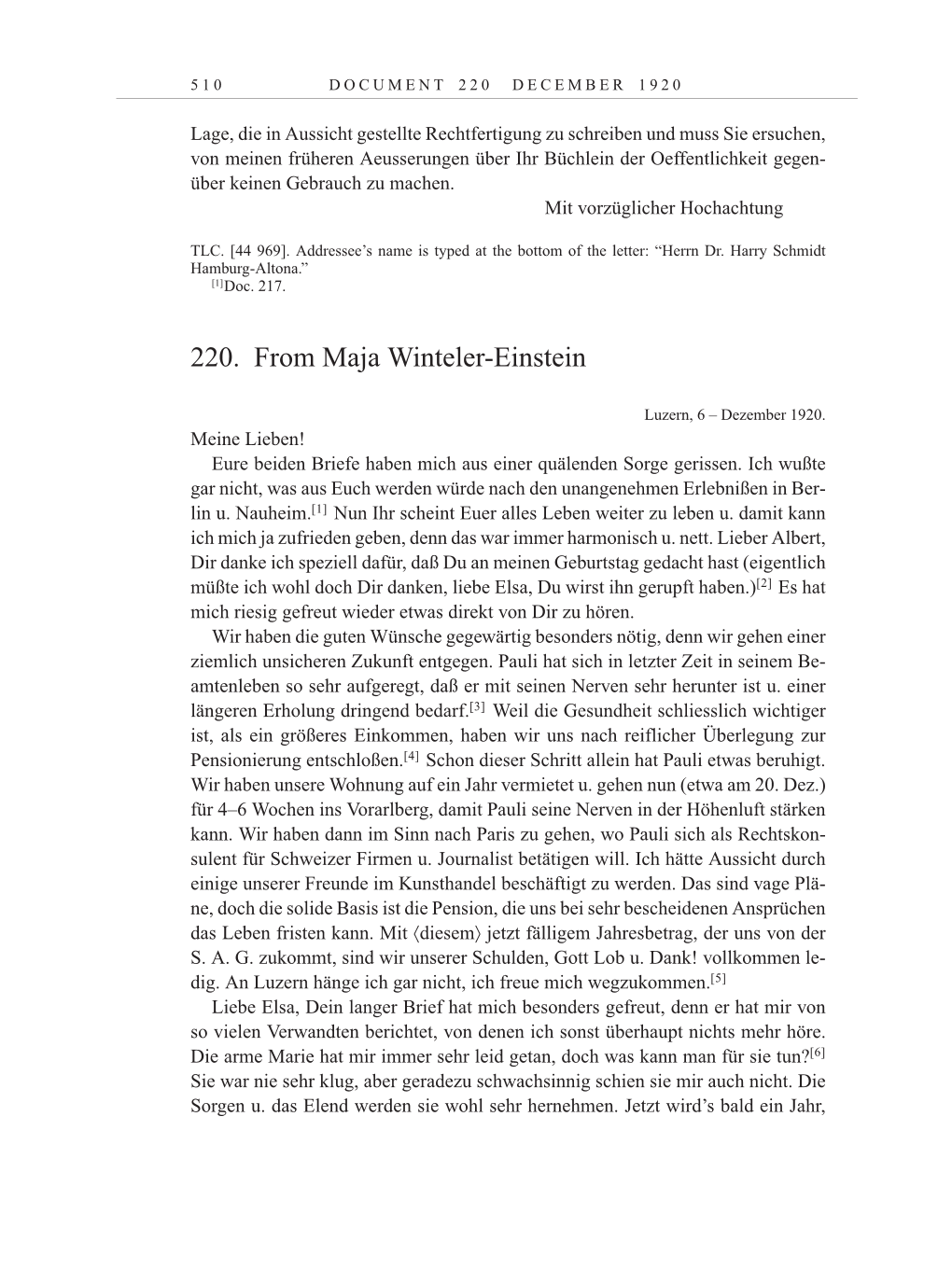 Volume 10: The Berlin Years: Correspondence May-December 1920 / Supplementary Correspondence 1909-1920 page 510