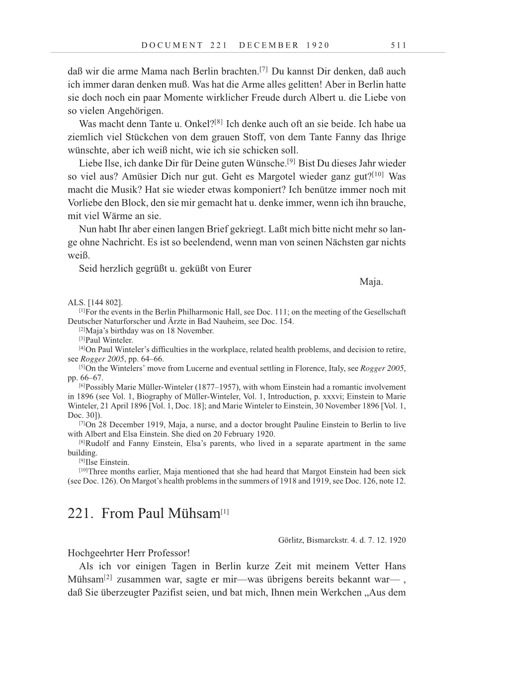 Volume 10: The Berlin Years: Correspondence May-December 1920 / Supplementary Correspondence 1909-1920 page 511