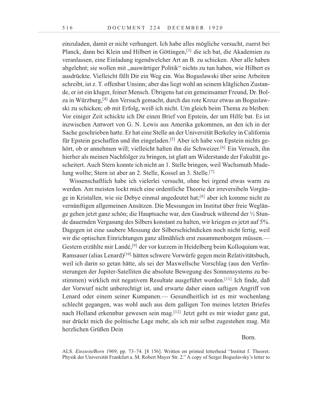 Volume 10: The Berlin Years: Correspondence May-December 1920 / Supplementary Correspondence 1909-1920 page 516