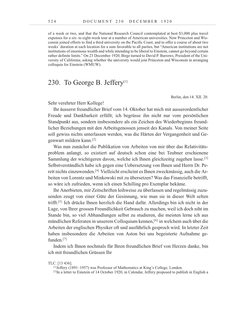 Volume 10: The Berlin Years: Correspondence May-December 1920 / Supplementary Correspondence 1909-1920 page 524